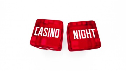 Casino Night Dice Play Games Have Fun Gambling Vegas Event 3d Animation