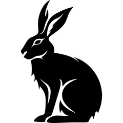 rabbit hare abstract logo black silhouette vector