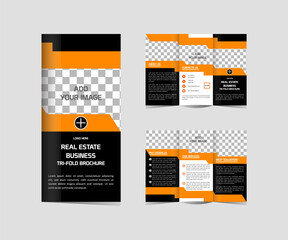 Geometric Real estate Tri fold brochure  design template
