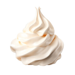 Whipped cream isolated on transparent background