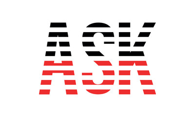 ASK three initial letter iconic line negative space minimal logo design vector template. monogram, abstract, wordmark, business, typography, minimalist, brand, company, flat, modern, unique, simple