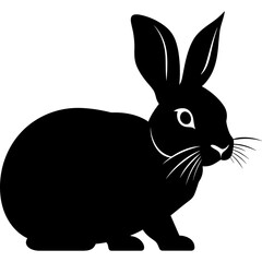 bunny black silhouette pet logo