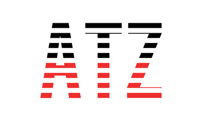 ATZ three initial letter iconic line negative space minimal logo design vector template. monogram, abstract, wordmark, business, typography, minimalist, brand, company, flat, modern, unique, simple