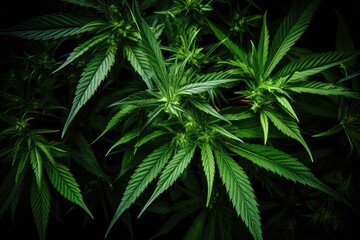 Cannabis Sativa Leaves On Dark - Medical Legal