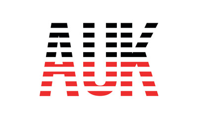 AUK three initial letter iconic line negative space minimal logo design vector template. monogram, abstract, wordmark, business, typography, minimalist, brand, company, flat, modern, unique, simple