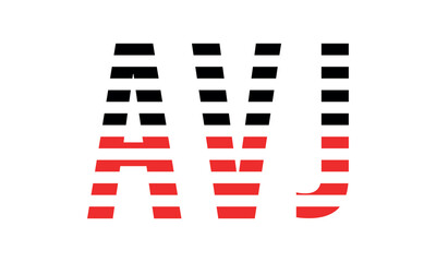 AVJ three initial letter iconic line negative space minimal logo design vector template. monogram, abstract, wordmark, business, typography, minimalist, brand, company, flat, modern, unique, simple