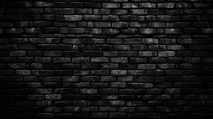 Abstract Black brick wall texture background - obrazy, fototapety, plakaty