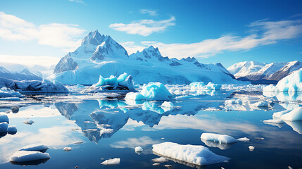 Beautiful icebergs with cold