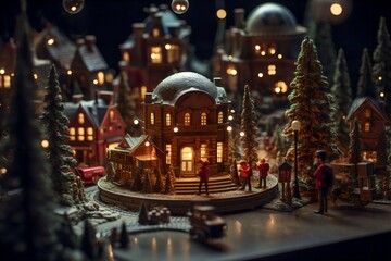 Obraz premium christmas lights in the city