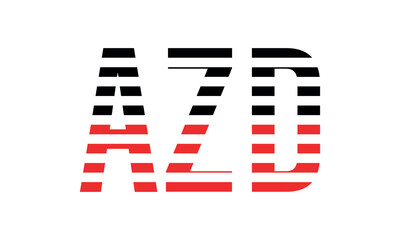 AZD three initial letter iconic line negative space minimal logo design vector template. monogram, abstract, wordmark, business, typography, minimalist, brand, company, flat, modern, unique, simple