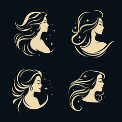Set Logo woman. Logo for a beauty salon