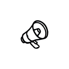 Megaphone icon. Simple style company we are hiring poster background symbol. Megaphone brand logo design element. Megaphone t-shirt printing. Vector for sticker.