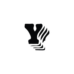 Y icon. Simple style Y company poster background symbol. Y brand logo design element. Y t-shirt printing. Vector for sticker.
