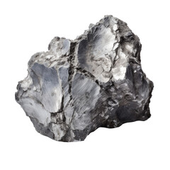 Fototapeta premium Vanadium ore with metallic crystals, isolated on a transparent background