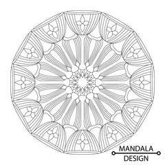Celestial Whirl Mandala of Coloring Book Page for Adults and Children