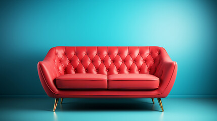 Modern luxury sofa on color pastel background
