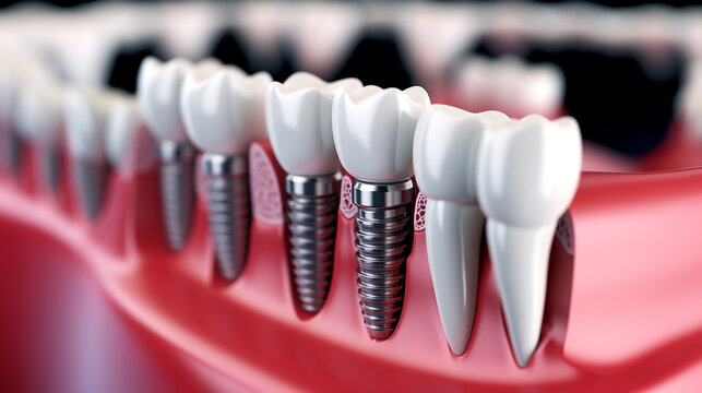 Dental implants in the mouth