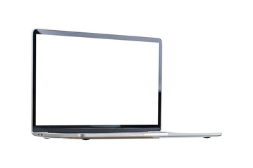 Computer laptop with blank screen isolated on white background. - obrazy, fototapety, plakaty