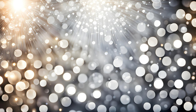silver luxury background with bright sparkles and bubbles suitable for christmas, sales or product backdrop