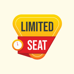 limited seat button label clipart flat design