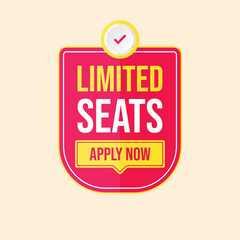 limited seats apply now announcement job vacancy banner vector