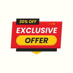 exclusive offer up to 30 percent off sale banner design