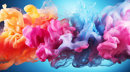 Fototapeta premium Colorful watercolor mixed liquid splashing