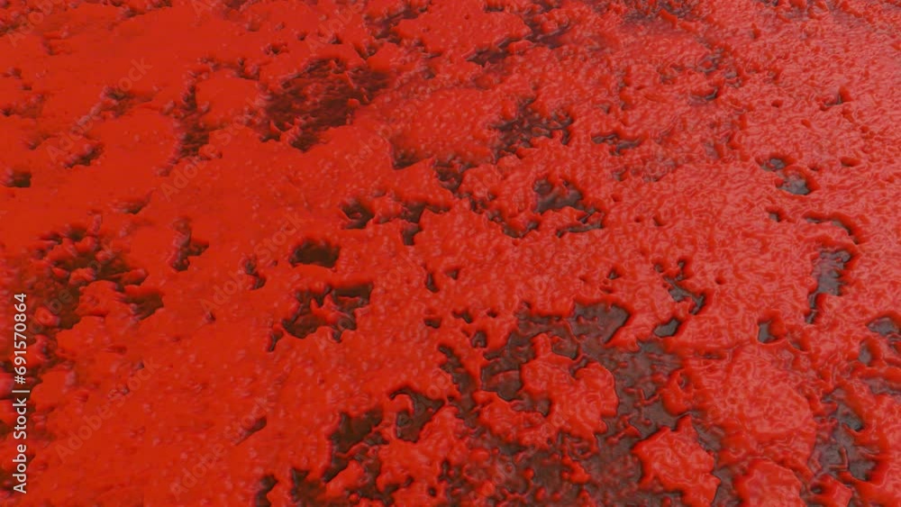 Poster the camera moves over a red and black textured background. 3d render