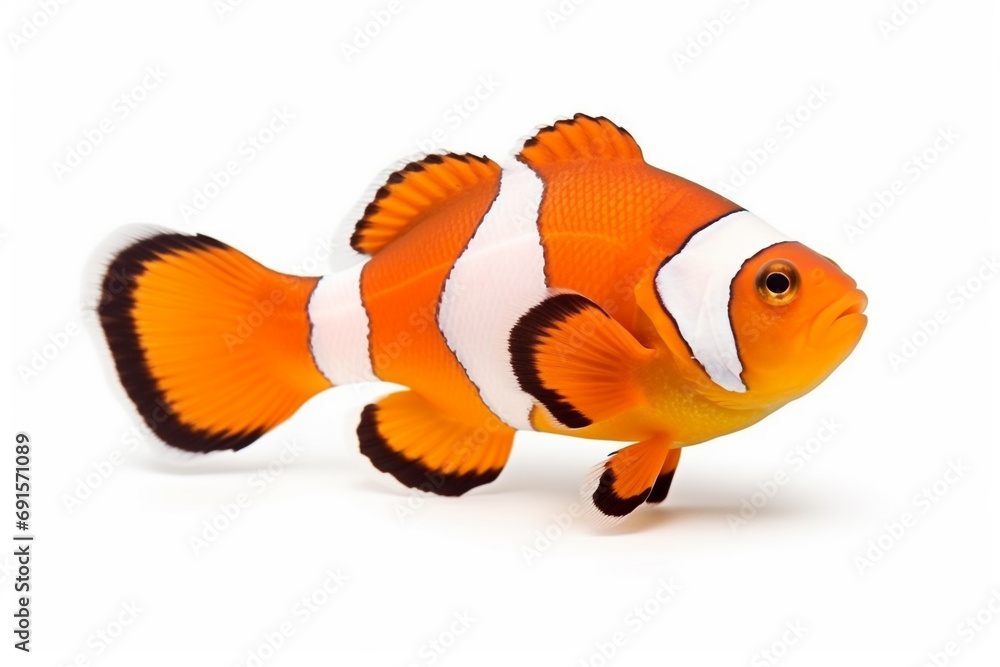 Wall mural clown fish isolated on white background