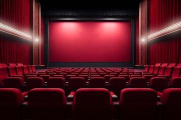 Movie theater  with red seat