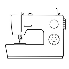 Sewing machine. Isolated outline Illustration on white background.