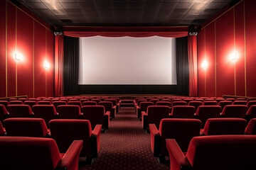 Movie theater  with red seat