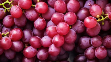 Raw, organic, tasty red grapes in close-up, with the texture of the grapes and a background of...