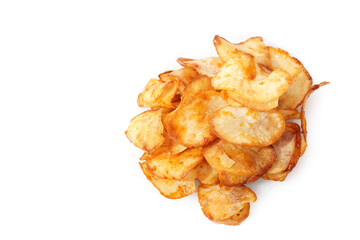 Balado or spicy sweet cassava chips isolated on a white background