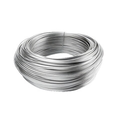 a Roll of Aluminum/metal Wire 3/4 view, in a PNG, Industrial-themed, isolated, and transparent photorealistic illustration. Generative ai