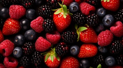 Fototapeta premium Background in food and texture of various fresh berries
