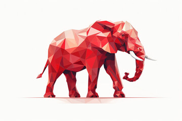 a red elephant, vector style, on a white background