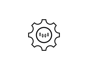 Settings gear icon vector symbol design illustration isolated.