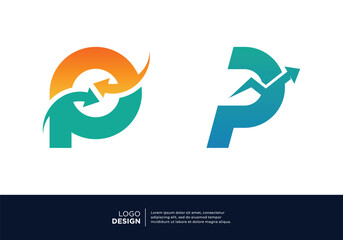 Letter P marketing, finance, investment and business logo design.