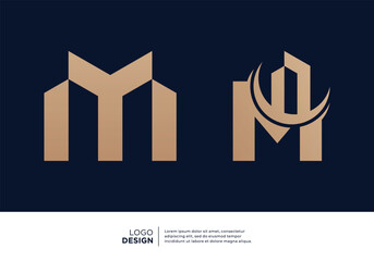 Building construction letter M logo designs collection.