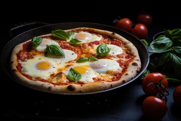 Hot Margherita Pizza Baked In Oven 