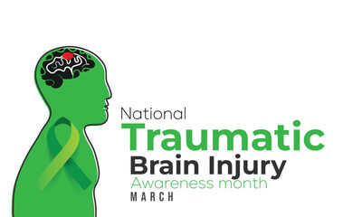 National Traumatic Brain Injury awareness month. background, banner, card, poster, template. Vector illustration.