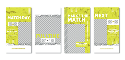 Sport story post template , Football Match , Full time , Next match Abstract