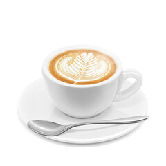 カフェラテ コーヒー イラスト リアル