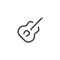 Guitar icon. Simple style music day festival poster background symbol. Music shop brand logo design element. Guitar t-shirt printing. Vector for sticker.
