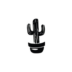 Cactus icon. Simple style nature theme poster background symbol. Cactus brand logo design element. Cactus t-shirt printing. Vector for sticker.