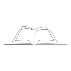 Continuous single line Vector,sketch illustration on white background open book style