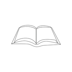 Continuous single line Vector,sketch illustration on white background open book style
