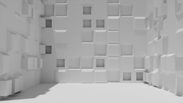 Abstract white space. Moving geometric background