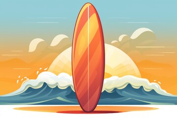 Illustration of a surfboard icon 
